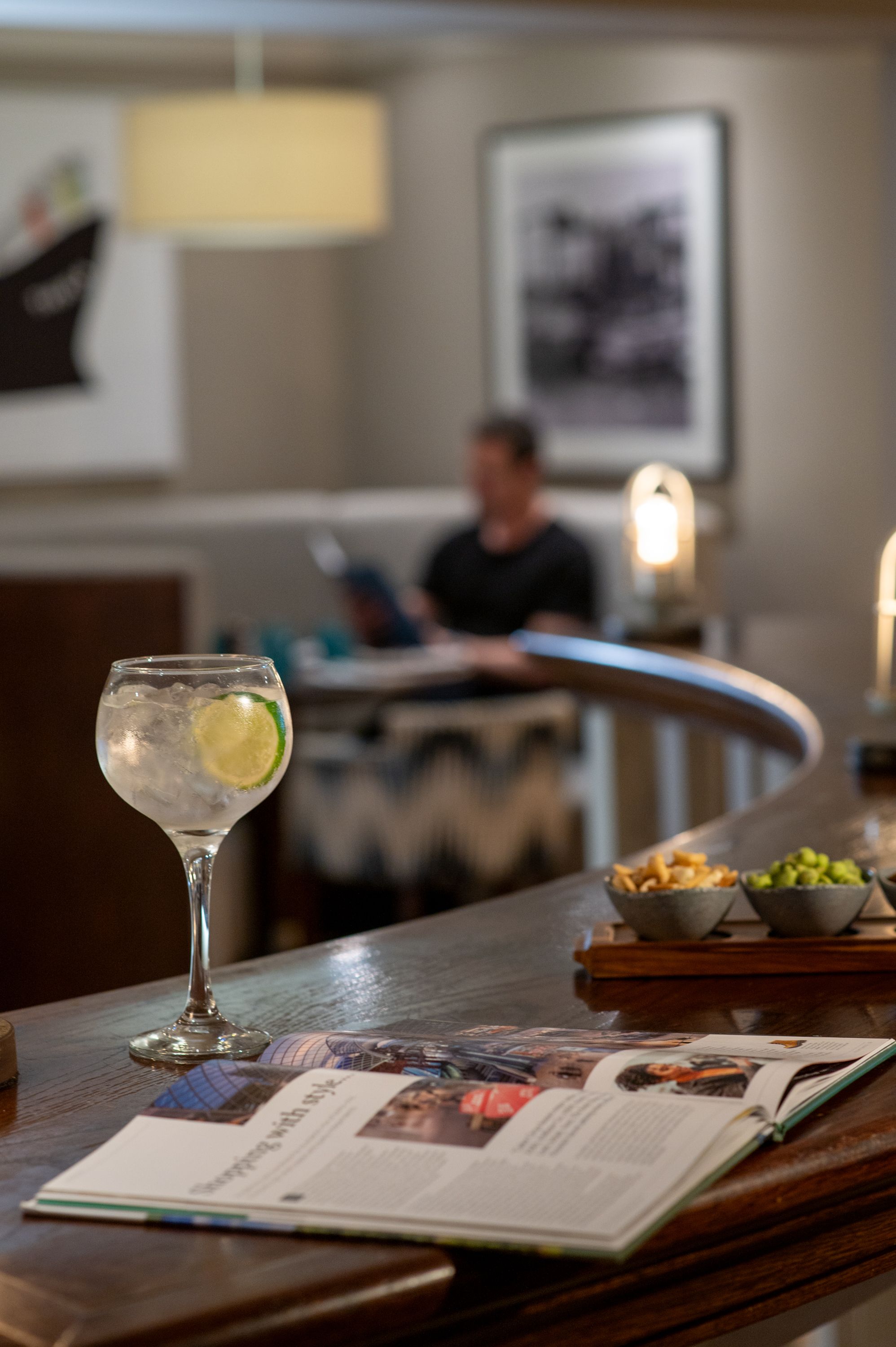 Light snacks and a chilled beverage